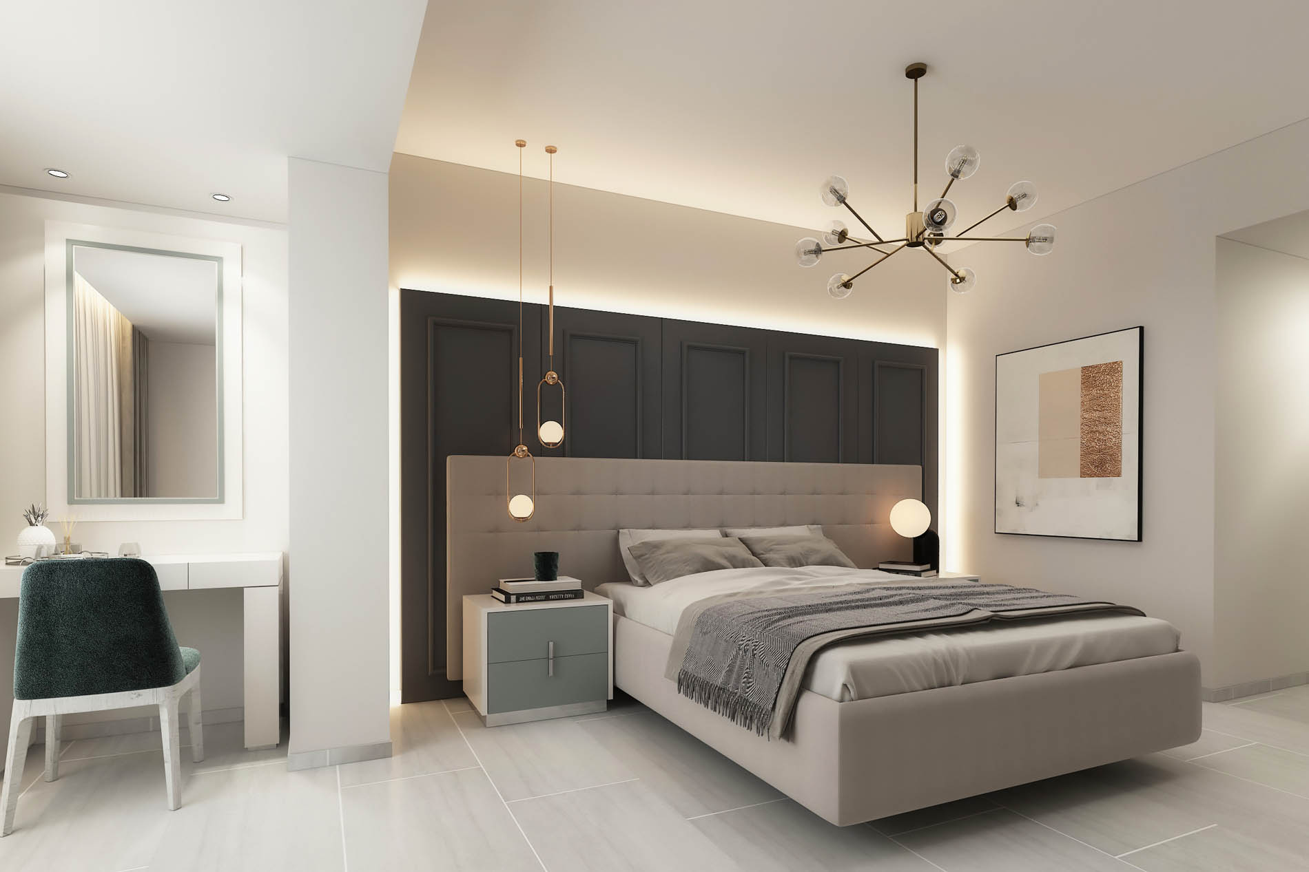 Elegant Room - Bed