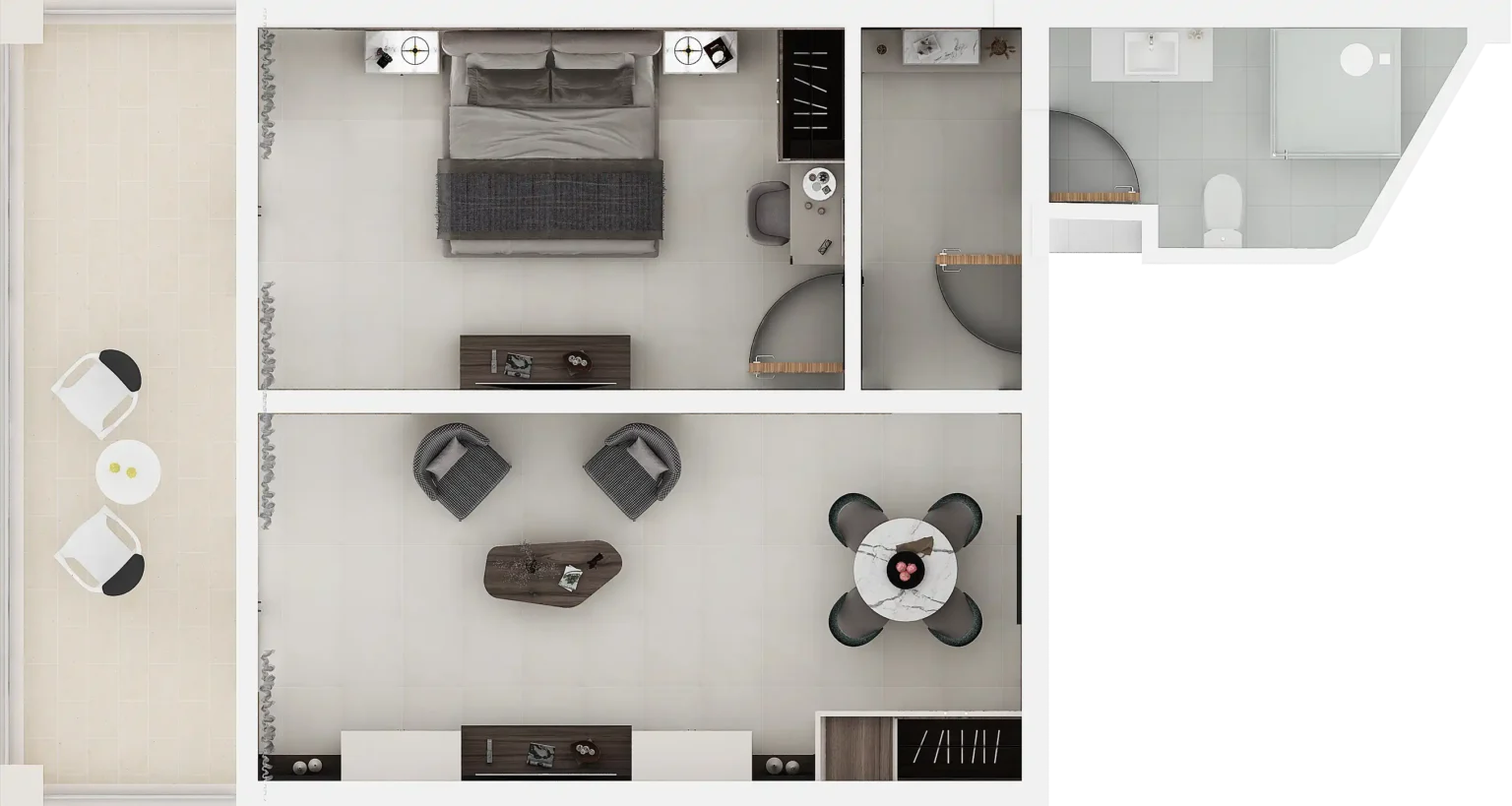 One Bedroom Suite - Floor Plan